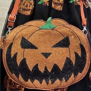 Halloween Sparkly Pumpkin Handbag